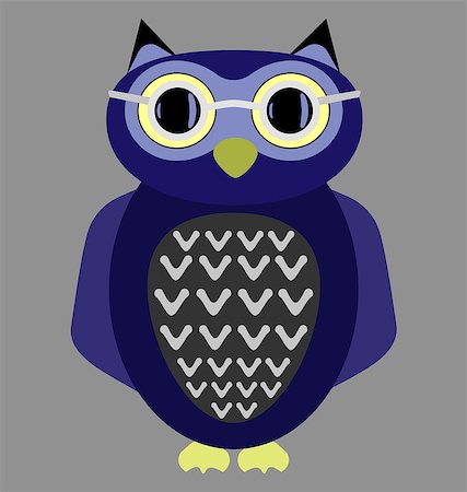 simsearch:400-05698463,k - vector images of cartoon owl wearing glasses Photographie de stock - Aubaine LD & Abonnement, Code: 400-09116231