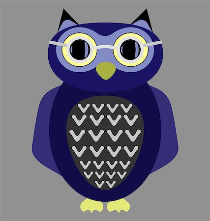 vector images of cartoon owl wearing glasses Stock Photo - Budget Royalty-Free & Subscription, Code: 400-09116231