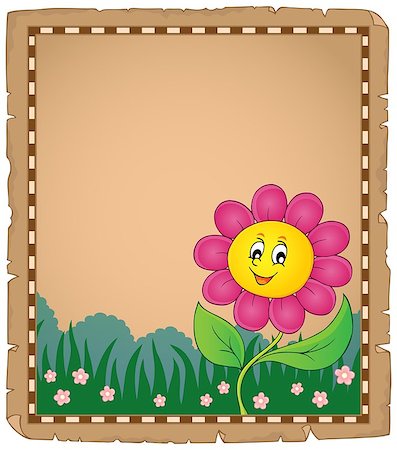 simsearch:400-08076059,k - Parchment with happy flower 2 - eps10 vector illustration. Stock Photo - Budget Royalty-Free & Subscription, Code: 400-09116331