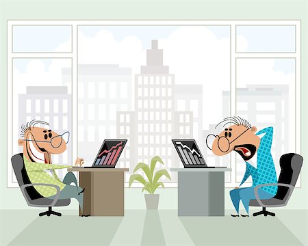 simsearch:400-08161788,k - Vector illustration of two men in the office Foto de stock - Super Valor sin royalties y Suscripción, Código: 400-09116358