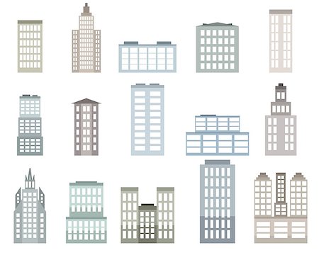 simsearch:400-07033344,k - Vector illustration of set of different buildings Foto de stock - Super Valor sin royalties y Suscripción, Código: 400-09116352