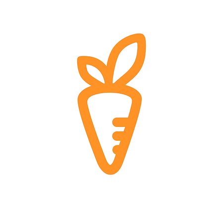 Orange simple vector carrot icon with leaves Stockbilder - Microstock & Abonnement, Bildnummer: 400-09116396