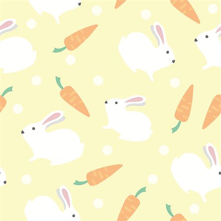 Seamless Pattern of Cartoon Rabbit and Carrot Design on Background Stockbilder - Microstock & Abonnement, Bildnummer: 400-09116414