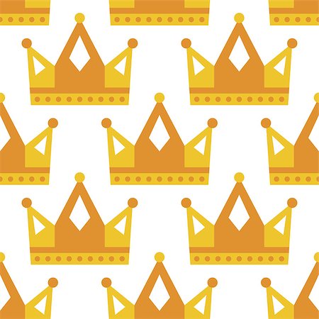 Seamless gold white crown pattern background. Vector illustration Foto de stock - Royalty-Free Super Valor e Assinatura, Número: 400-09116421