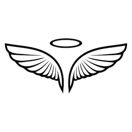 Vector sketch of angel wings on white background Foto de stock - Royalty-Free Super Valor e Assinatura, Número: 400-09116517