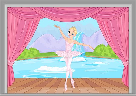 dance performance in auditorium - Illustration of beautiful ballerina during dance Stock Photo - Budget Royalty-Free & Subscription, Code: 400-09116562