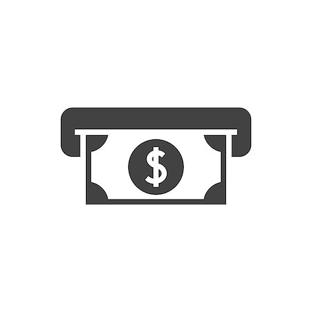 simsearch:400-07142149,k - Atm cash black icon on white Stock Photo - Budget Royalty-Free & Subscription, Code: 400-09116576