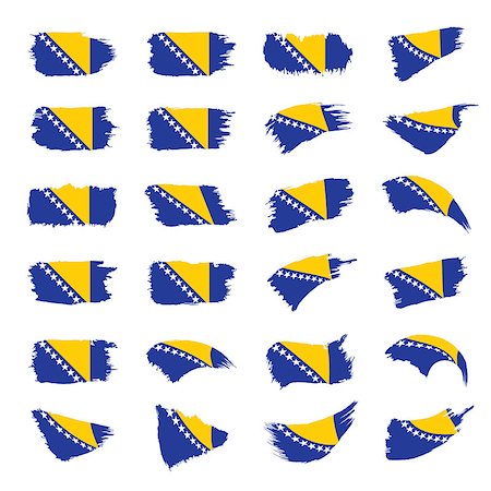 Bosnia and Herzegovina flag, vector illustration on a white background Photographie de stock - Aubaine LD & Abonnement, Code: 400-09116599