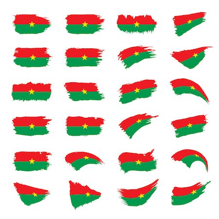 simsearch:400-09115770,k - Burkina Faso flag, vector illustration on a white background Foto de stock - Royalty-Free Super Valor e Assinatura, Número: 400-09116605
