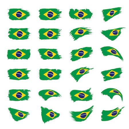 simsearch:400-09115770,k - Brazil flag, vector illustration on a white background Foto de stock - Royalty-Free Super Valor e Assinatura, Número: 400-09116600