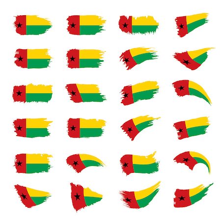 simsearch:400-09115770,k - Guinea Bissau flag, vector illustration on a white background Foto de stock - Royalty-Free Super Valor e Assinatura, Número: 400-09116610