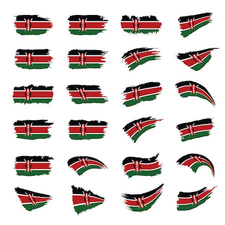 simsearch:400-09115770,k - Kenya flag, vector illustration on a white background Foto de stock - Royalty-Free Super Valor e Assinatura, Número: 400-09116636