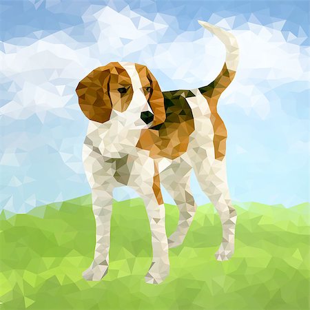 simsearch:400-08920015,k - Vector polygonal dogs silhouettes. Set of poly dog play and have fun outdoors Stockbilder - Microstock & Abonnement, Bildnummer: 400-09116689