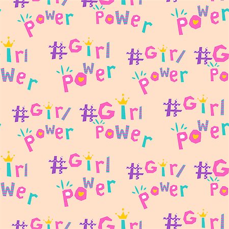 protest march - Girl power hashtags seamless vector pattern. Feminist symbol word. Stock Photo - Budget Royalty-Free & Subscription, Code: 400-09116731