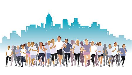 simsearch:400-05129335,k - Front view of the crowd of young people running in the city marathon. Stock Photo - Budget Royalty-Free & Subscription, Code: 400-09116765