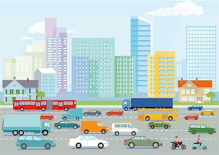 Highway in the big city illustration Stock Photo - Budget Royalty-Free & Subscription, Code: 400-09116787