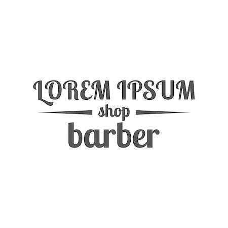 simsearch:400-08955424,k - Grey emblem, logo, label for a barber shop, isolated on a white background. Vintage flat style, vector illustration. Stockbilder - Microstock & Abonnement, Bildnummer: 400-09116798