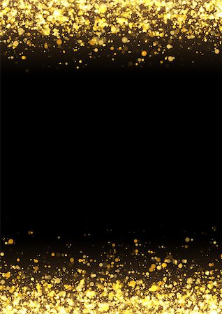 simsearch:400-08786287,k - Gold glitter texture. Irregular confetti border on a black background. Christmas or party flyer design element. Vector illustration. Foto de stock - Super Valor sin royalties y Suscripción, Código: 400-09117055