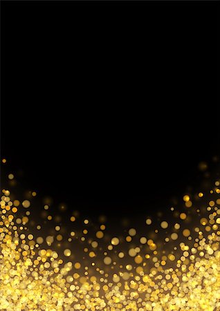 simsearch:400-08786287,k - Gold glitter texture. Irregular confetti border on a black background. Christmas or party flyer design element. Vector illustration. Foto de stock - Super Valor sin royalties y Suscripción, Código: 400-09117056