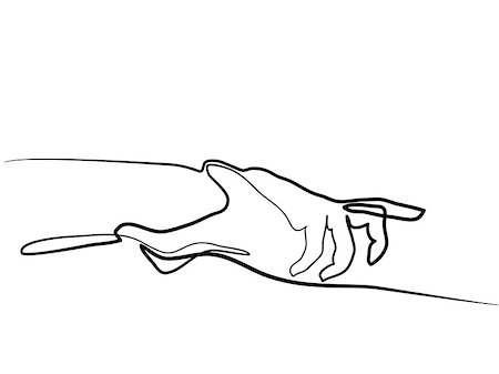 fingers outline drawing - Continuous line drawing. Holding man and woman hands together. Vector illustration Stock Photo - Budget Royalty-Free & Subscription, Code: 400-09117099