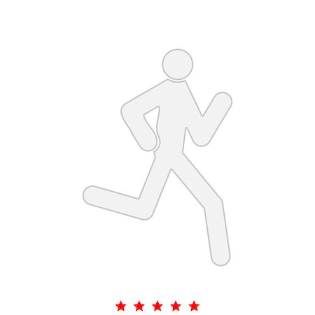 serhii435 (artist) - Running man - stick it is icon . Flat style . Fotografie stock - Microstock e Abbonamento, Codice: 400-09117246