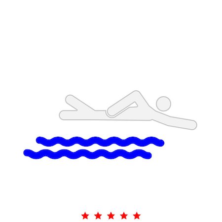 serhii435 (artist) - Swimming person stick it is icon . Flat style . Photographie de stock - Aubaine LD & Abonnement, Code: 400-09117248