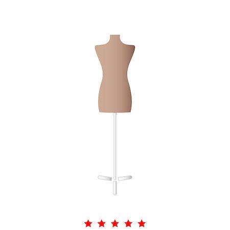 simsearch:400-05683268,k - Fashion stand, female torso mannequin it is icon . Flat style . Photographie de stock - Aubaine LD & Abonnement, Code: 400-09117249