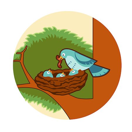 Vector image of a blue Bird's nest Stock Photo - Budget Royalty-Free & Subscription, Code: 400-09117270