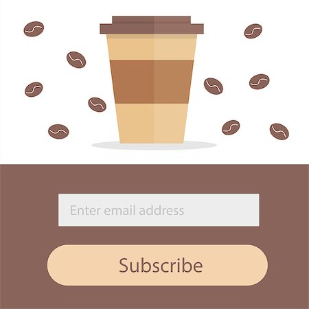 Template for subscribe to a newsletter - Coffee Modern creative concept for restaurant or coffee house Foto de stock - Super Valor sin royalties y Suscripción, Código: 400-09117316