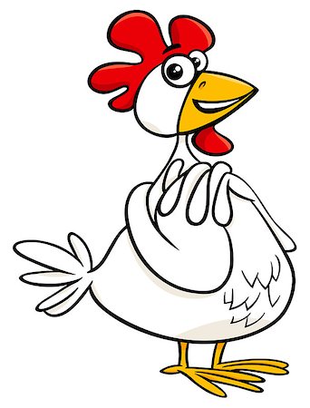 simsearch:400-06851707,k - Cartoon Illustration of Funny Hen or Chicken Farm Animal Character Stock Photo - Budget Royalty-Free & Subscription, Code: 400-09117336