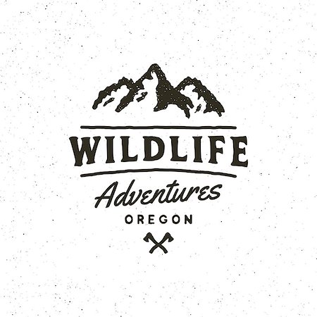 vintage wilderness logo. hand drawn retro styled outdoor adventure emblem, badge, design elements, logotype template. vector illustration Stock Photo - Budget Royalty-Free & Subscription, Code: 400-09117470