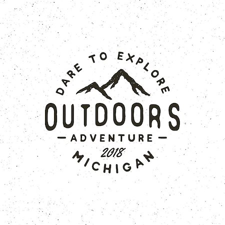 vintage wilderness logo. hand drawn retro styled outdoor adventure emblem, badge, design elements, logotype template. vector illustration Stock Photo - Budget Royalty-Free & Subscription, Code: 400-09117471