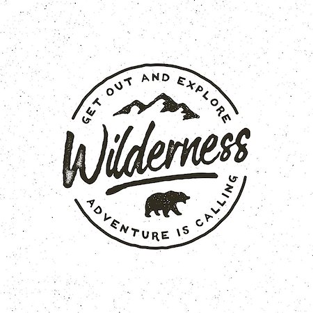 vintage wilderness logo. hand drawn retro styled outdoor adventure emblem, badge, design elements, logotype template. vector illustration Stock Photo - Budget Royalty-Free & Subscription, Code: 400-09117472