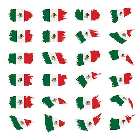 Mexican flag, vector illustration on a white background Foto de stock - Super Valor sin royalties y Suscripción, Código: 400-09117516