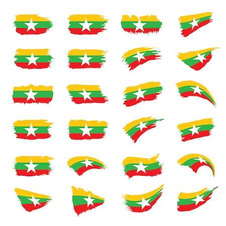 simsearch:400-09115770,k - Myanmar flag, vector illustration on a white background Foto de stock - Royalty-Free Super Valor e Assinatura, Número: 400-09117519