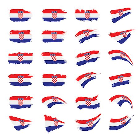 simsearch:400-08250314,k - Croatia flag, vector illustration on a white background Stock Photo - Budget Royalty-Free & Subscription, Code: 400-09117547