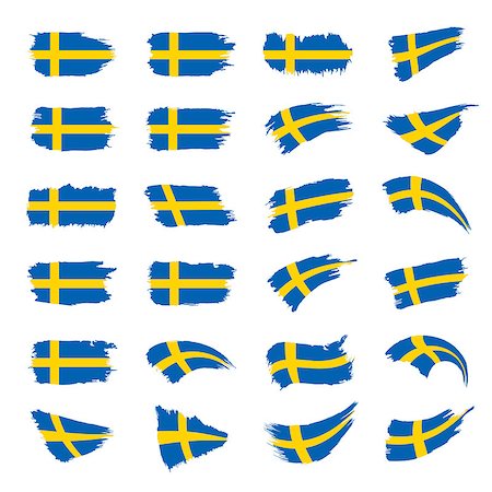 simsearch:400-09112791,k - Sweden flag, vector illustration on a white background Stock Photo - Budget Royalty-Free & Subscription, Code: 400-09117549