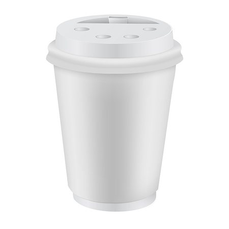 simsearch:400-08371658,k - White Blank realistic coffee cup mockup isolated on white Fotografie stock - Microstock e Abbonamento, Codice: 400-09117576