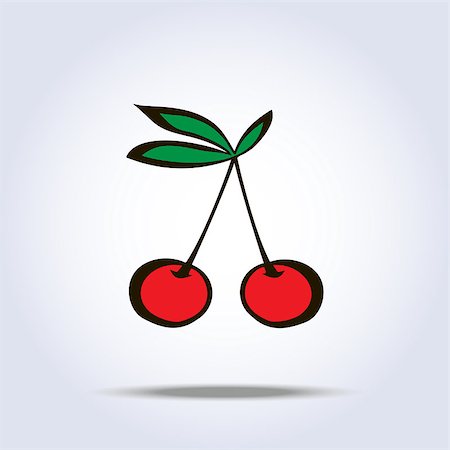 Pair of cherries icon on gray. Vector illustration Foto de stock - Royalty-Free Super Valor e Assinatura, Número: 400-09117699