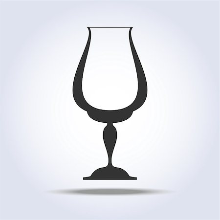 Wineglass goblet object in gray colors. Vector illustration Stock Photo - Budget Royalty-Free & Subscription, Code: 400-09117706