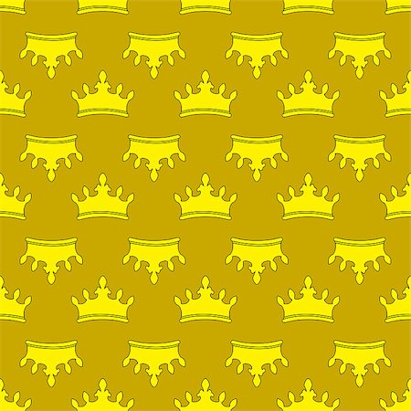 Seamless gold crown pattern background. Vector illustration Foto de stock - Royalty-Free Super Valor e Assinatura, Número: 400-09117700