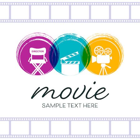 simsearch:400-07410100,k - Abstract cinema poster design with retro movie signs Stock Photo - Budget Royalty-Free & Subscription, Code: 400-09117819