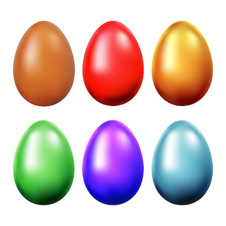 simsearch:400-07921731,k - Set of colorful easter eggs, isolated on the white background Stock Photo - Budget Royalty-Free & Subscription, Code: 400-09117851