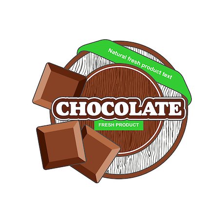 Brown chocolate plate with bars and green tape Stockbilder - Microstock & Abonnement, Bildnummer: 400-09117956