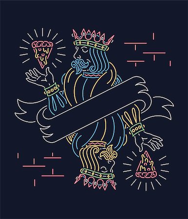 ryanpaul (artist) - It's a neon sign vector illustration depicting two reflected kings and their divine slice of pizza Foto de stock - Super Valor sin royalties y Suscripción, Código: 400-09118032