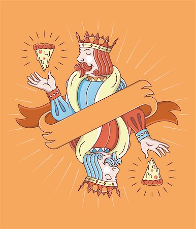 ryanpaul (artist) - It's a vector illustration depicting two reflected kings and their divine slice of pizza Foto de stock - Super Valor sin royalties y Suscripción, Código: 400-09118033