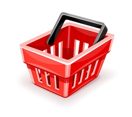 simsearch:400-05886915,k - Red empty shopping basket icon, isolated on white transparent background. Eps10 vector illustration. Photographie de stock - Aubaine LD & Abonnement, Code: 400-09118088