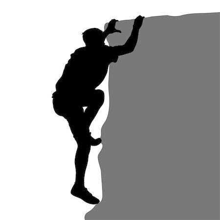 simsearch:400-04441774,k - Black silhouette rock climber on white background. Stock Photo - Budget Royalty-Free & Subscription, Code: 400-09118149