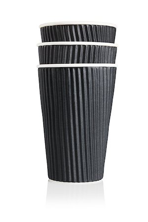 simsearch:400-06072755,k - Stack of Three Black Disposable Paper Cups on White Background Foto de stock - Super Valor sin royalties y Suscripción, Código: 400-09119490