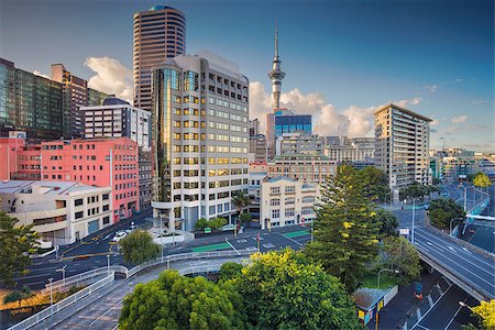 simsearch:400-08794882,k - Aerial cityscape image of Auckland skyline, New Zealand during summer day. Photographie de stock - Aubaine LD & Abonnement, Code: 400-09119579